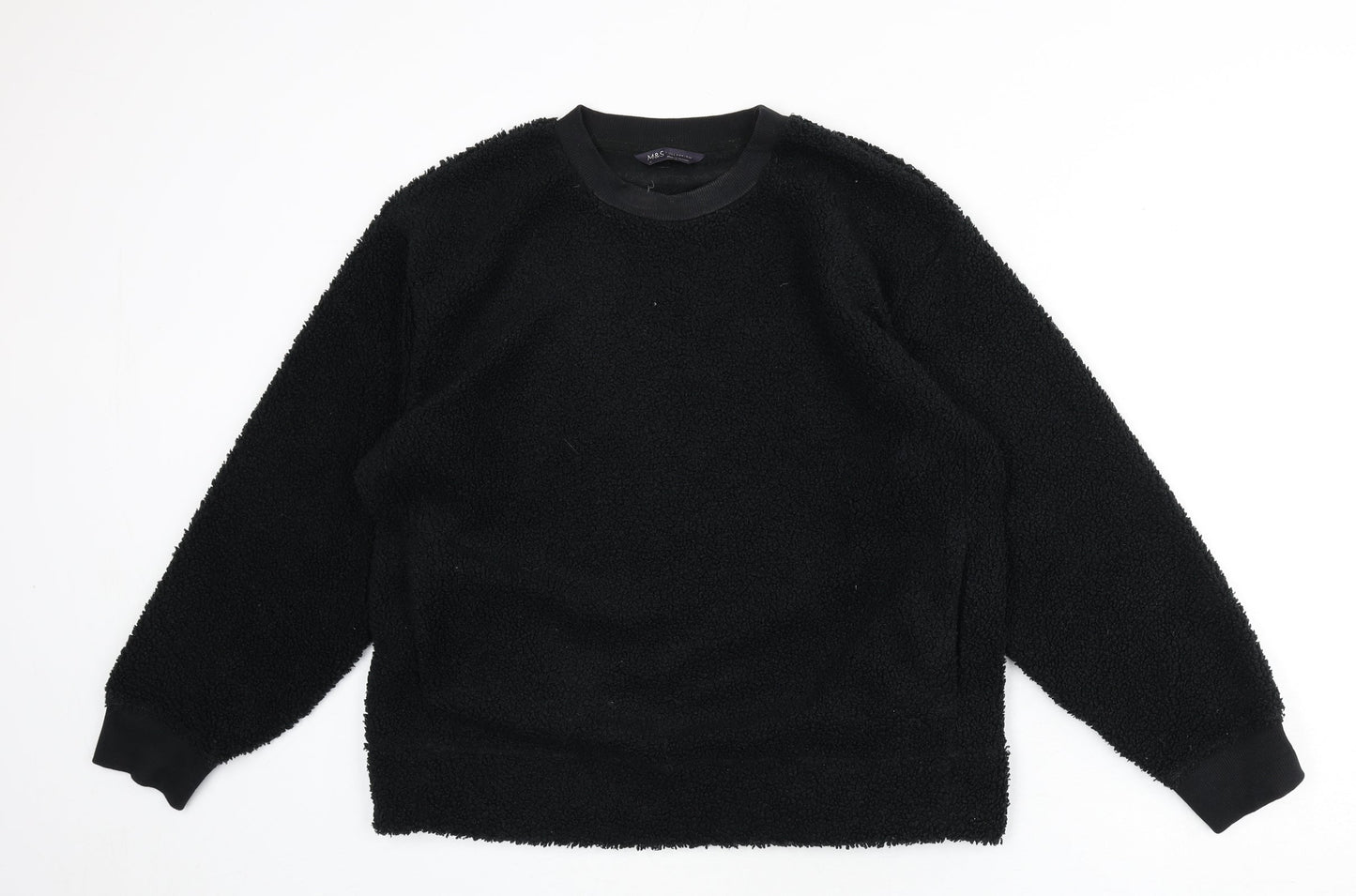 Marks and Spencer Womens Black Polyester Pullover Sweatshirt Size L Pullover