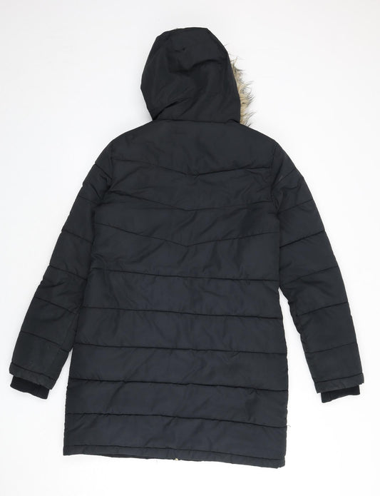 Dorothy Perkins Womens Black Parka Coat Size 8 Zip