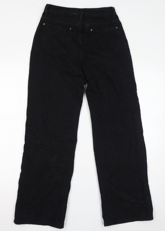 Deseño Moda Womens Black Cotton Straight Jeans Size 30 in L29 in Regular Zip - Sequins