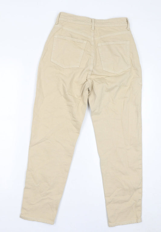 H&M Womens Beige Cotton Skinny Jeans Size 6 L26 in Regular Zip