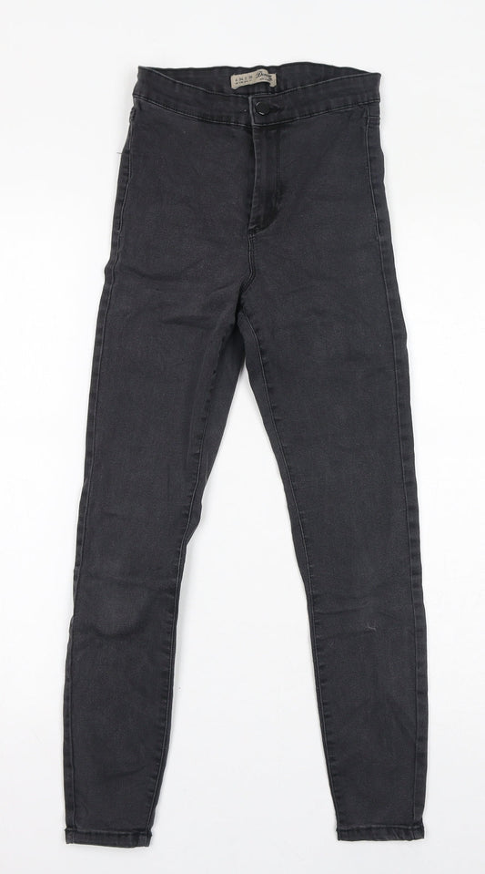 Denim & Co. Womens Grey Cotton Skinny Jeans Size 6 L25 in Regular Zip