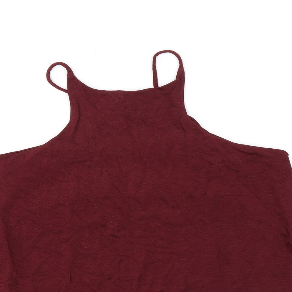 River Island Womens Red Viscose Basic Tank Size 8 Halter