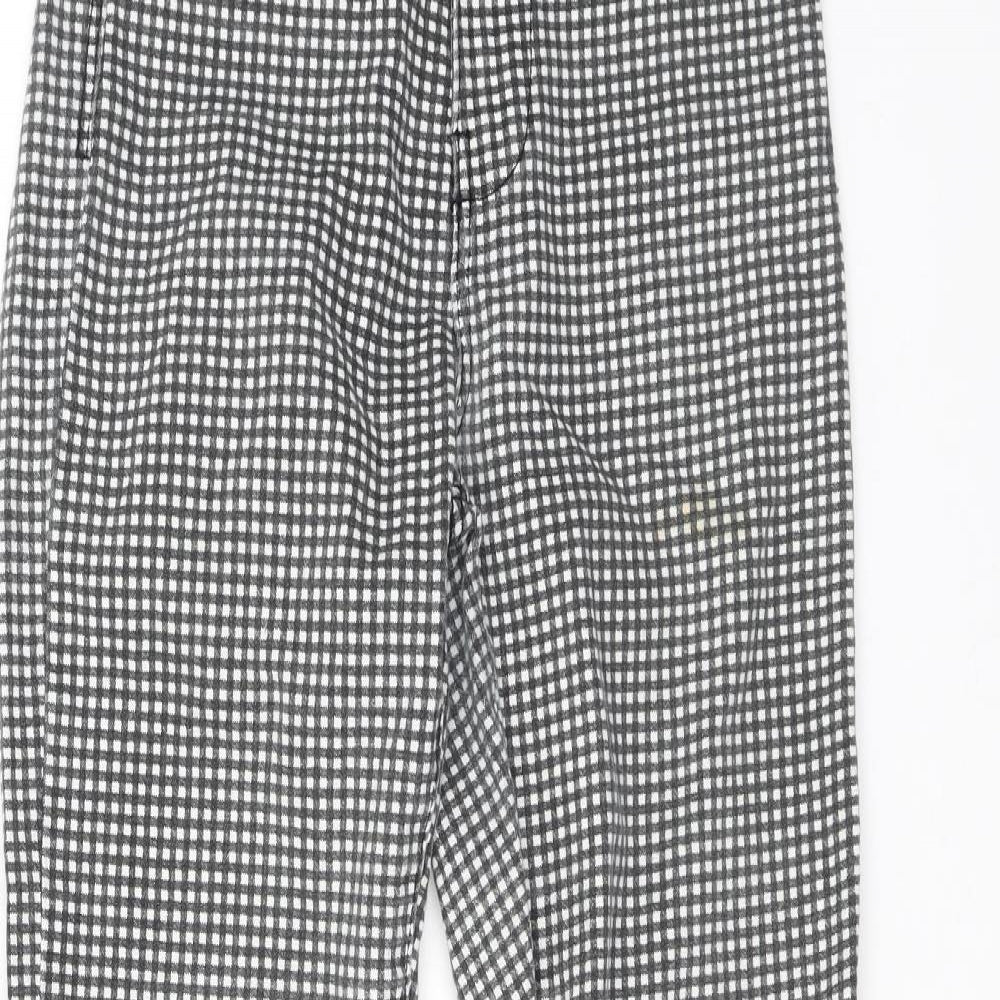 Bershka Womens Black Check Cotton Jegging Jeans Size 6 L25 in Regular Zip