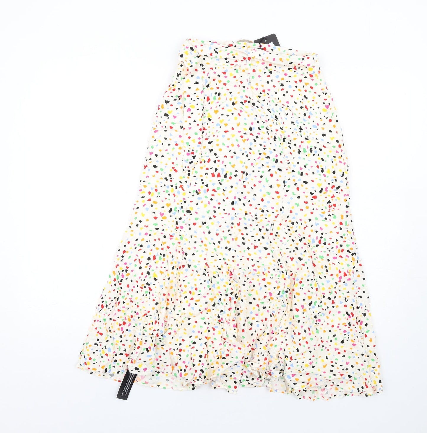 dusk Womens Multicoloured Geometric Viscose A-Line Skirt Size 6 Button