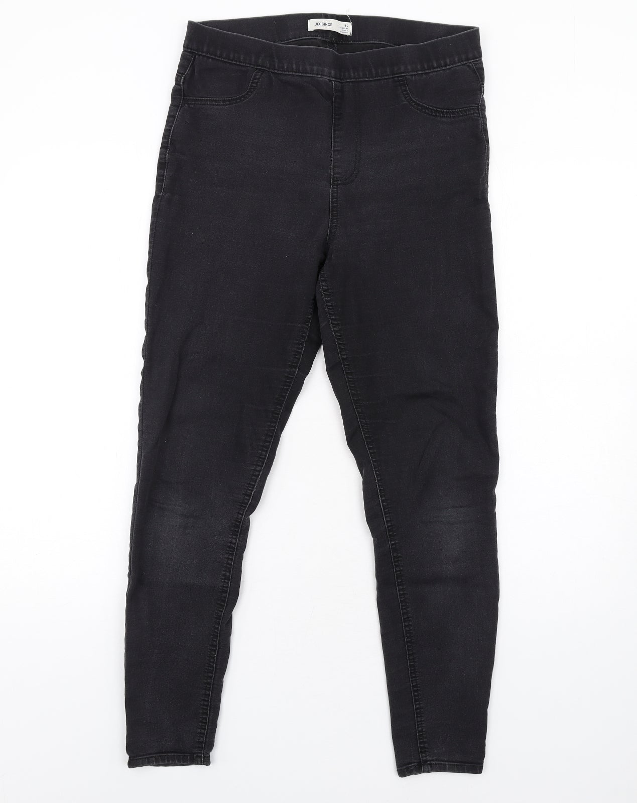 Marks and Spencer Womens Grey Cotton Jegging Jeans Size 12 L28 in Regular