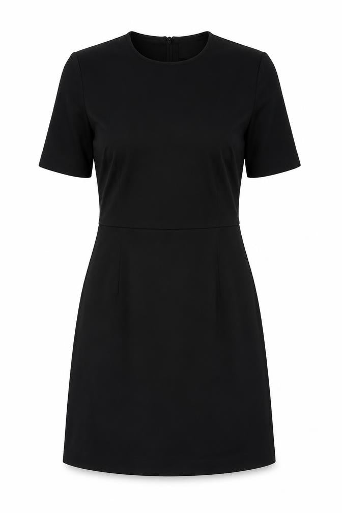 H&M Womens Black Polyester A-Line Size 10 Round Neck Zip