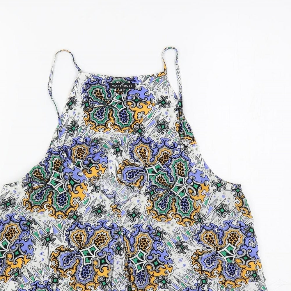 Warehouse Womens Multicoloured Paisley Viscose Camisole Tank Size 12 V-Neck