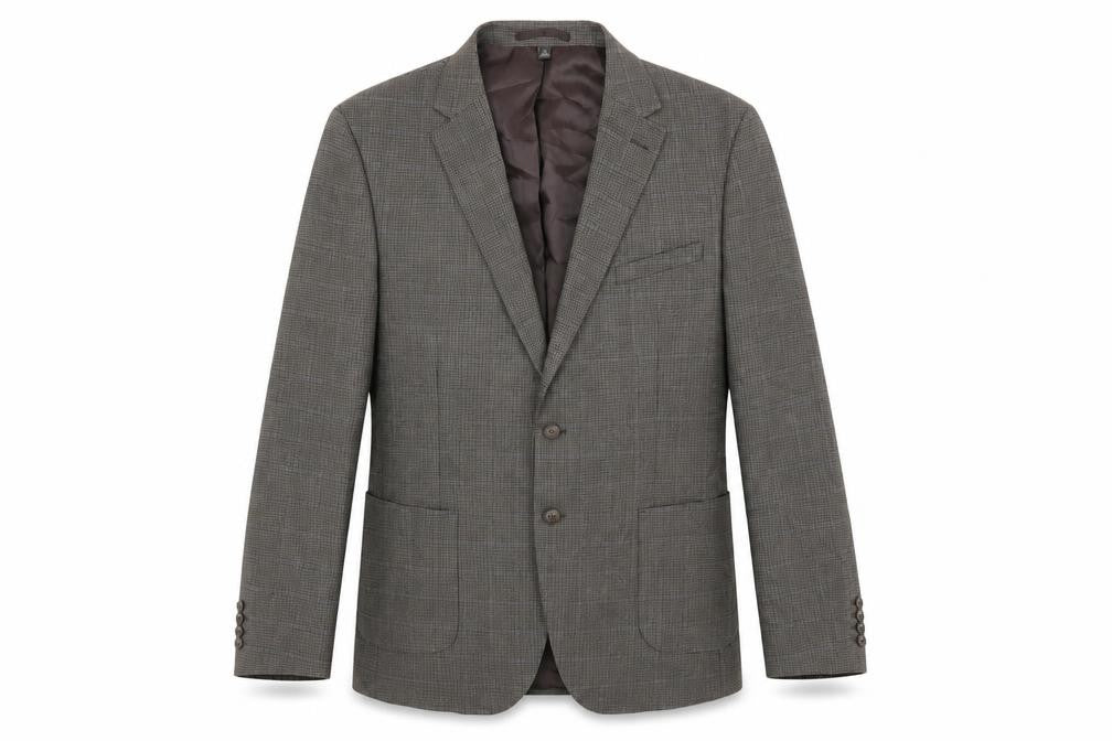Marks and Spencer Mens Grey Geometric Polyester Jacket Suit Jacket Size 44 Regular