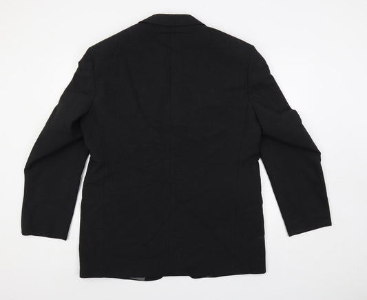 Marks and Spencer Mens Black Wool Jacket Suit Jacket Size 42 Regular