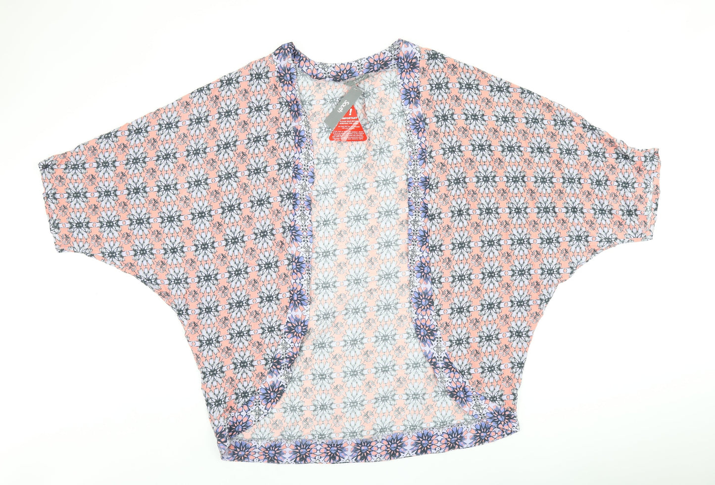 South Womens Pink Geometric Viscose Kimono Blouse Size M V-Neck
