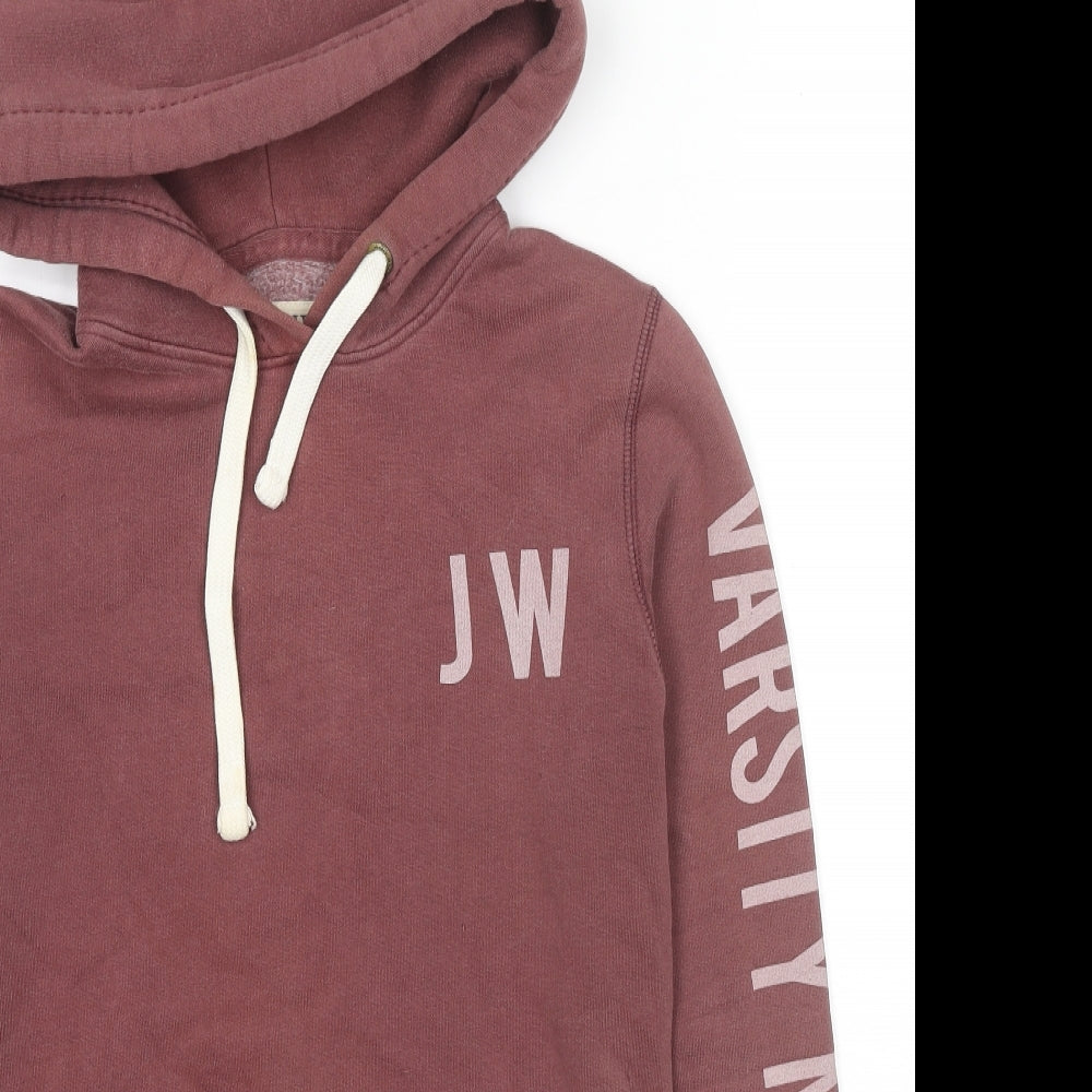 Jack Wills Womens Brown Cotton Pullover Hoodie Size 8 Pullover