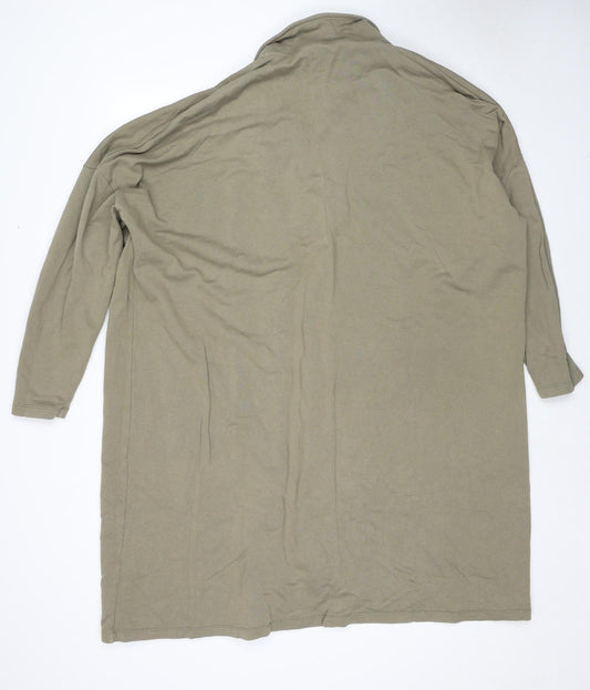 ASOS Womens Green Collared Cotton Cape Jumper Size S