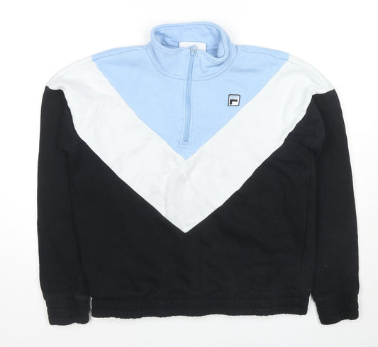 Marks and Spencer Womens Black Cotton Pullover Sweatshirt Size L Pullover - Colourblock Pattern