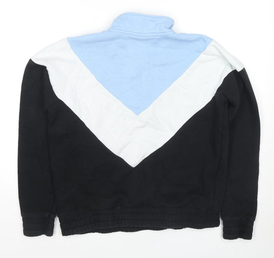 Marks and Spencer Womens Black Cotton Pullover Sweatshirt Size L Pullover - Colourblock Pattern