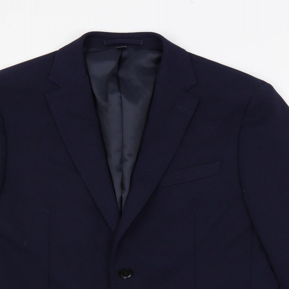 Marks and Spencer Mens Blue Polyamide Jacket Blazer Size 40 Regular