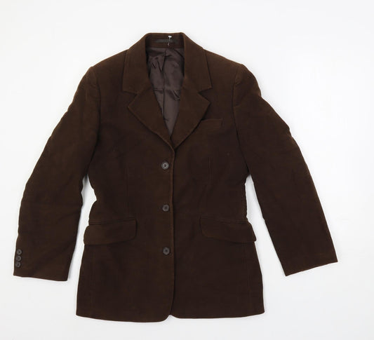 Racing Green Womens Brown Jacket Blazer Size 10 Button