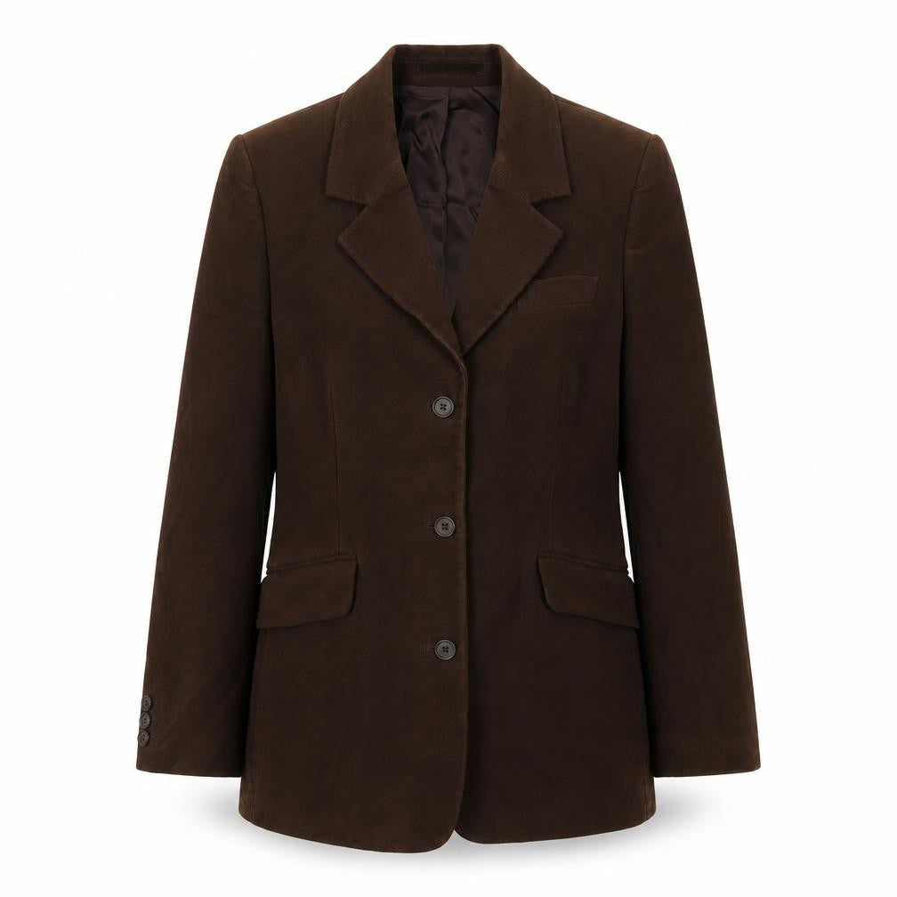 Womens UK Size 10  Racing Green Brown Cotton Blazer