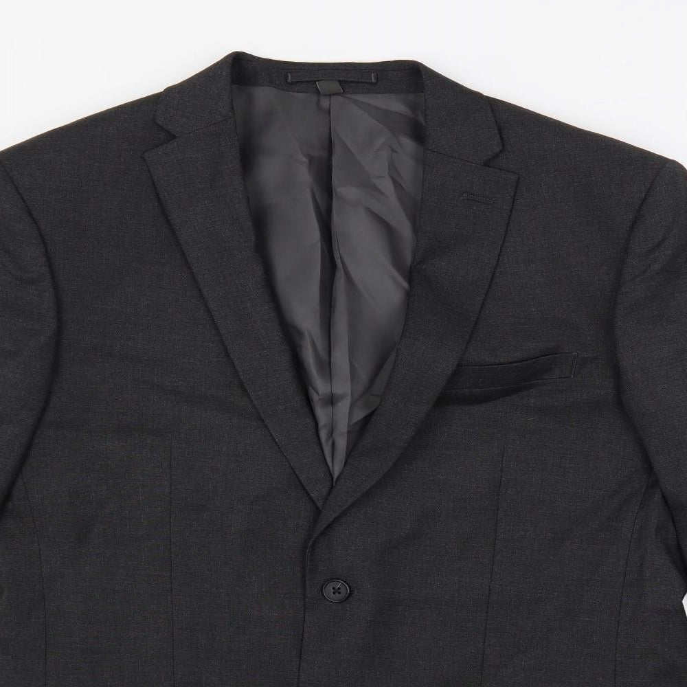 Marks and Spencer Mens Grey Polyester Jacket Suit Jacket Size 42 Regular