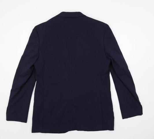 Marks and Spencer Mens Blue Polyamide Jacket Suit Jacket Size 42 Regular