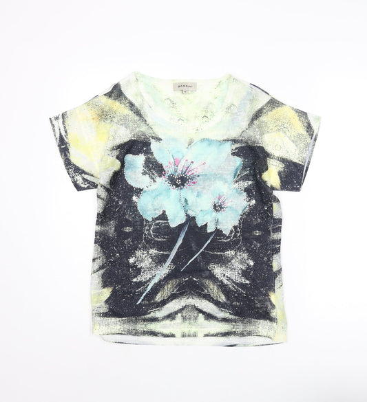 BASSINI Womens Multicoloured Polyester Basic Blouse Size M Round Neck - Floral Print