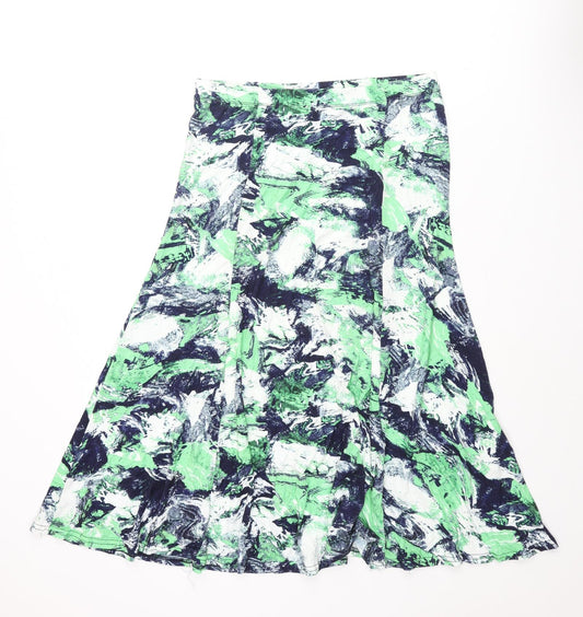 Marble Womens Multicoloured Geometric Viscose Flare Skirt Size 12
