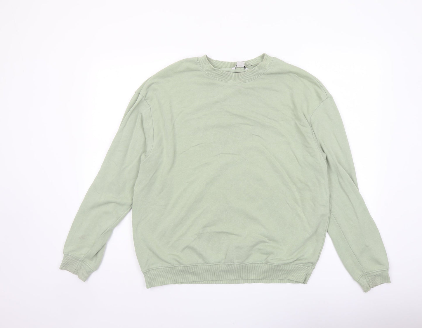 Monki Womens Green Cotton Pullover Sweatshirt Size S Pullover
