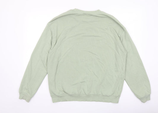 Monki Womens Green Cotton Pullover Sweatshirt Size S Pullover