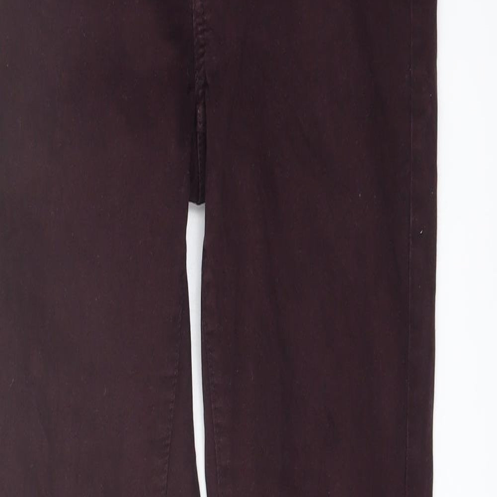 H&M Womens Purple Cotton Straight Jeans Size 8 L29 in Regular Button