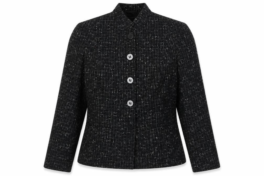 Marks and Spencer Womens Black Check Polyester Jacket Blazer Size 12