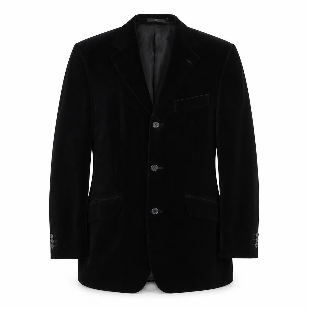 Ciro Citterio Mens Black Cotton Jacket Blazer Size 38 Regular