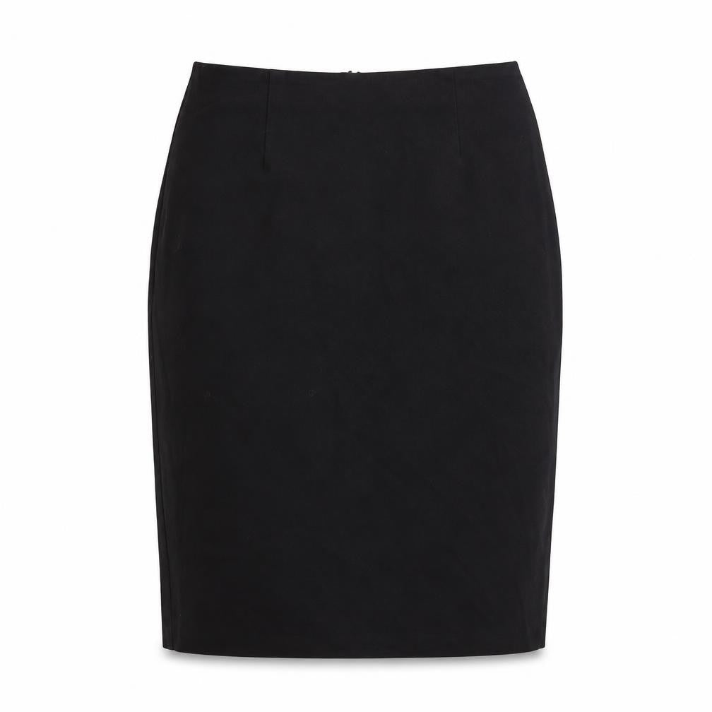 BHS Womens Black Polyester Straight & Pencil Skirt Size 12 Zip - Slit