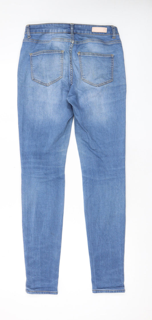 Pieces Womens Blue Cotton Skinny Jeans Size 30 in L31 in Regular Zip - Pockets
