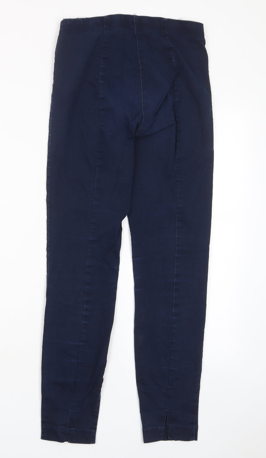 H&M Womens Blue Cotton Capri Trousers Size 6 L27 in Regular - Elasticated Waist