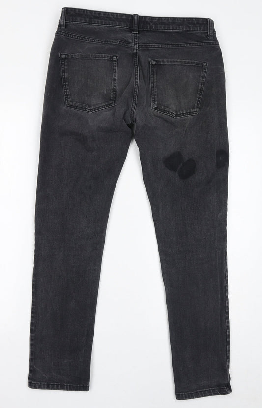 NEXT Mens Grey Cotton Skinny Jeans Size 32 in L31 in Regular Zip