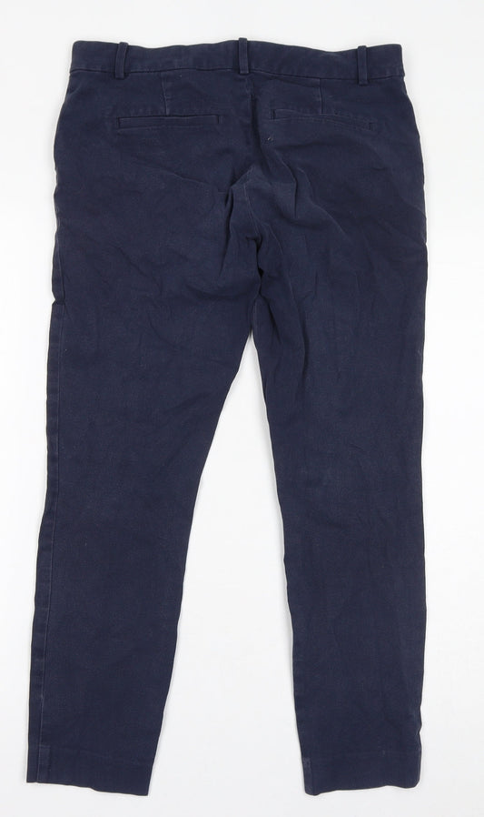 Gap Womens Blue Cotton Chino Trousers Size 8 L27 in Regular Zip
