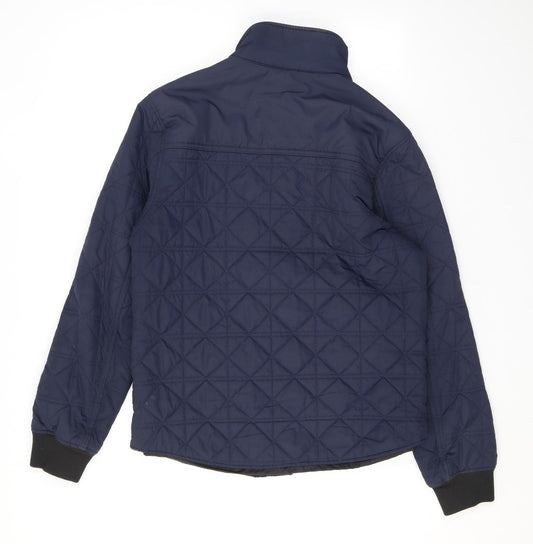 Marks and Spencer Womens Blue Quilted Jacket Size S Zip