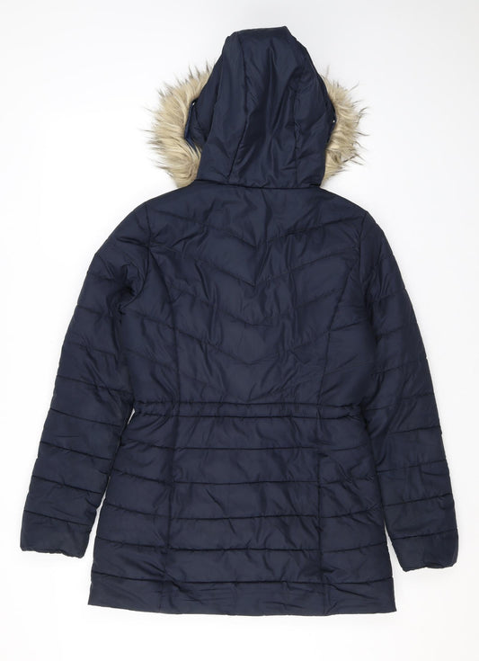 Hollister Womens Blue Parka Coat Size XS Zip - Hooded