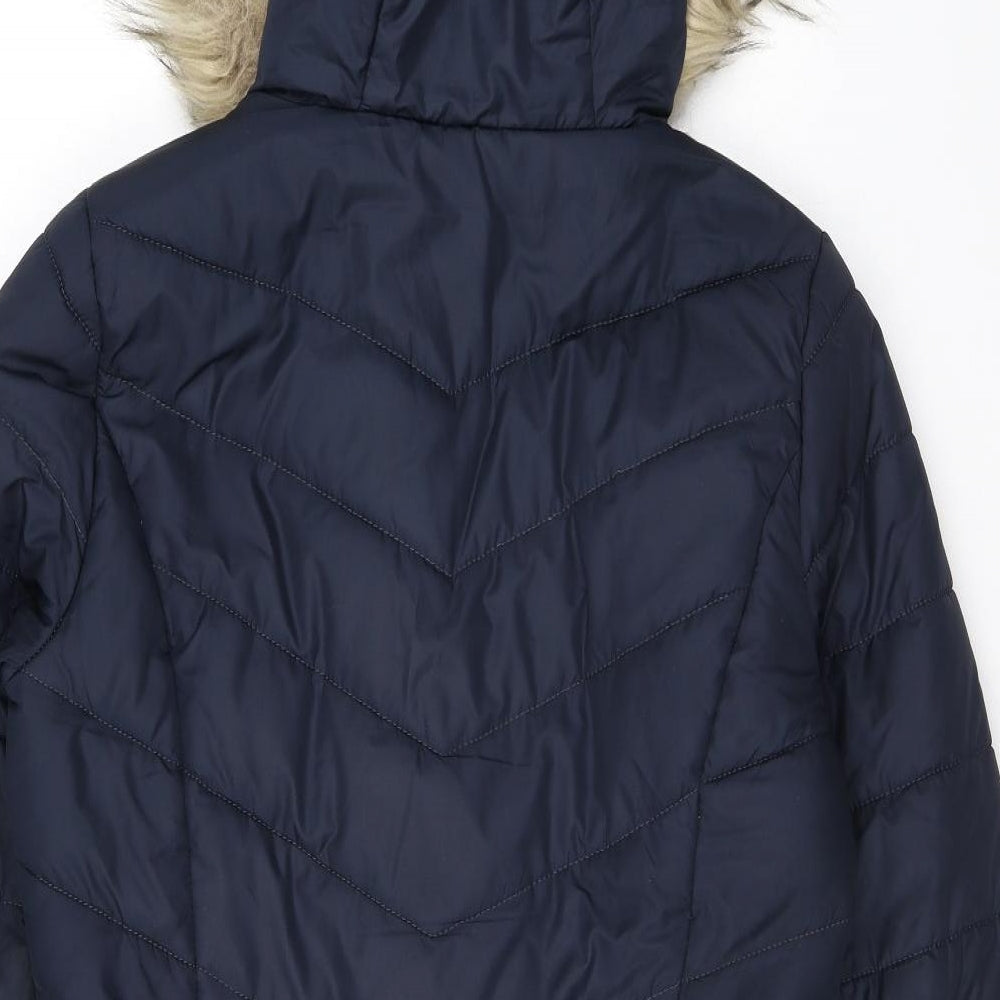 Hollister Womens Blue Parka Coat Size XS Zip - Hooded