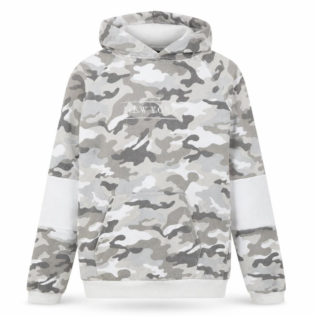 New Look Girls Green Camouflage Cotton Pullover Hoodie Size 12-13 Years Pullover