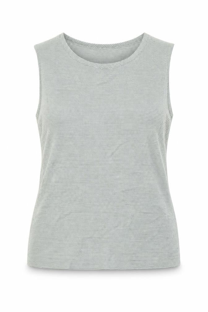 Mexx Womens Green Geometric Polyester Basic Tank Size 16 Round Neck