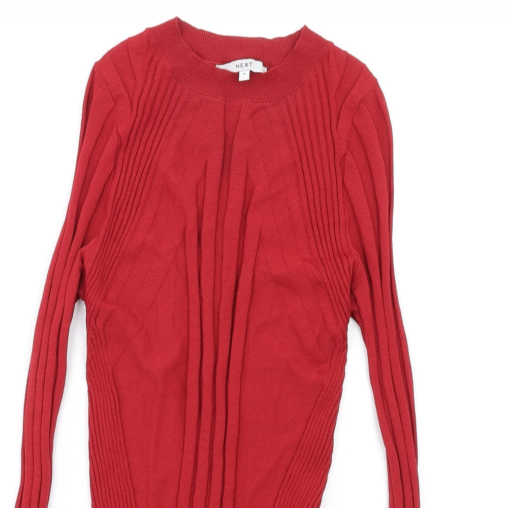NEXT Womens Red Crew Neck Viscose Pullover Jumper Size M