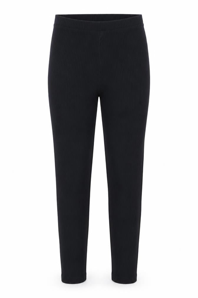 EDC Womens Black Cotton Carrot Leggings Size S L28 in - Ribbed