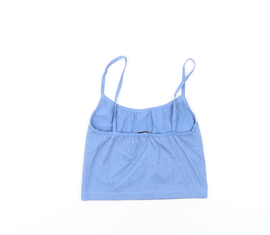 Stradivarius Womens Blue Polyamide Camisole Tank Size S Scoop Neck
