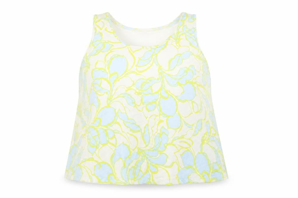 Marks and Spencer Womens Ivory Geometric Polyester Basic Tank Size 14 Boat Neck