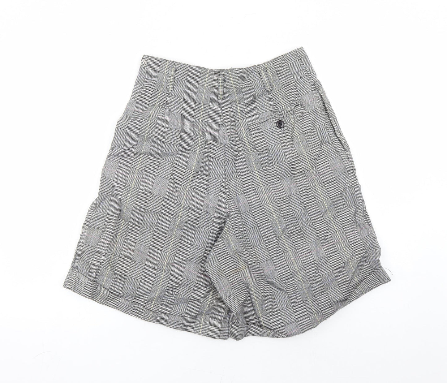 Liz Sport Womens Grey Plaid Cotton Chino Shorts Size 10 L9 in Regular Zip