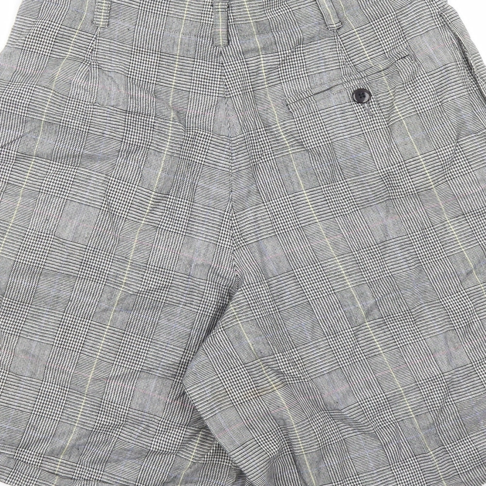 Liz Sport Womens Grey Plaid Cotton Chino Shorts Size 10 L9 in Regular Zip
