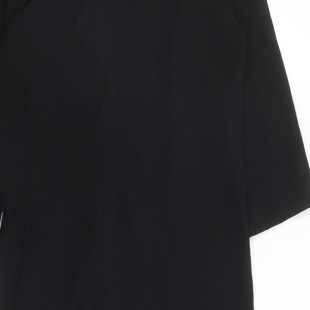 Marks and Spencer Womens Black Polyester A-Line Size 12 V-Neck Pullover