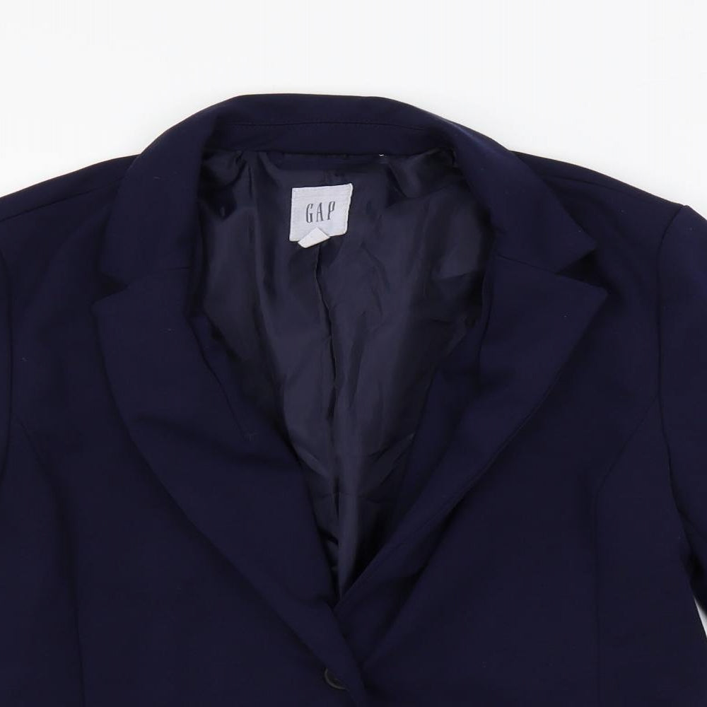 Gap Womens Blue Jacket Blazer Size 6 Button