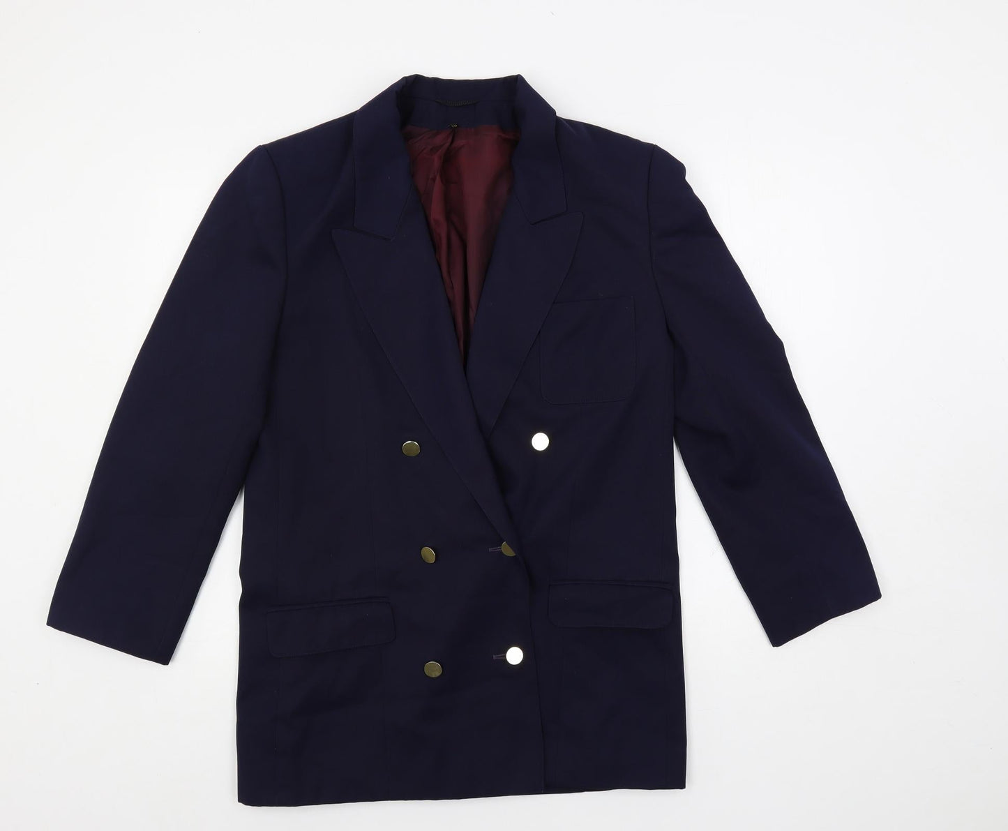 Admyra Womens Blue Jacket Blazer Size 10 Button