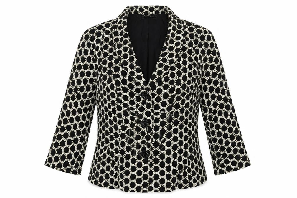 Alex & Co. Womens Black Polka Dot Jacket Blazer Size 10 Button